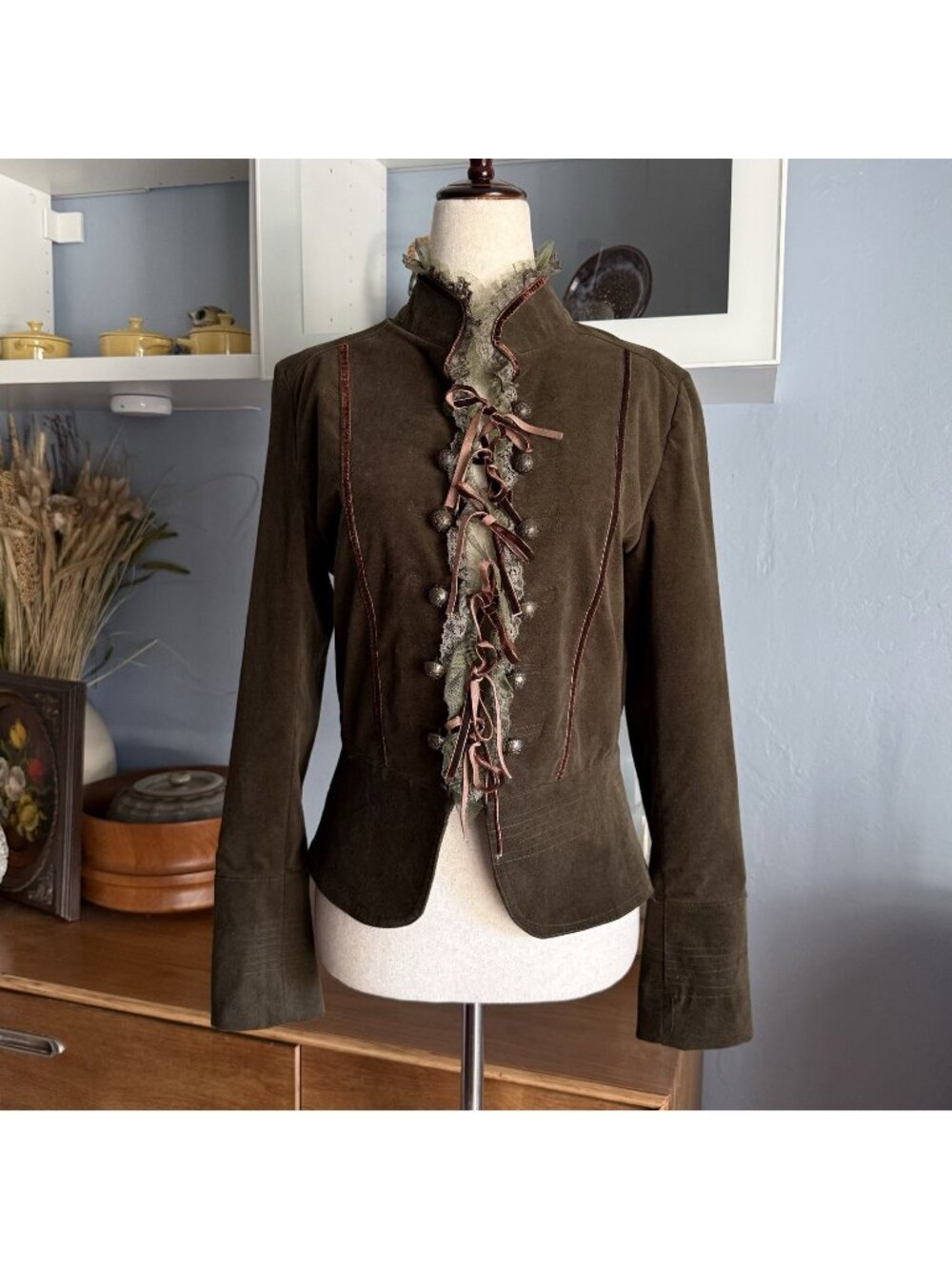 LM Lulu Paris Jacket Victorian Napoleon Romantic Velour Steampunk Size T 1